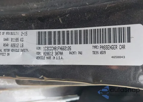 2015 Chrysler 200 Limited из США, поврежденный, VIN 1C3CCCAB1FN662126